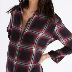 Madewell Womens Plaid Button-Up Shirt Size S Red/Black